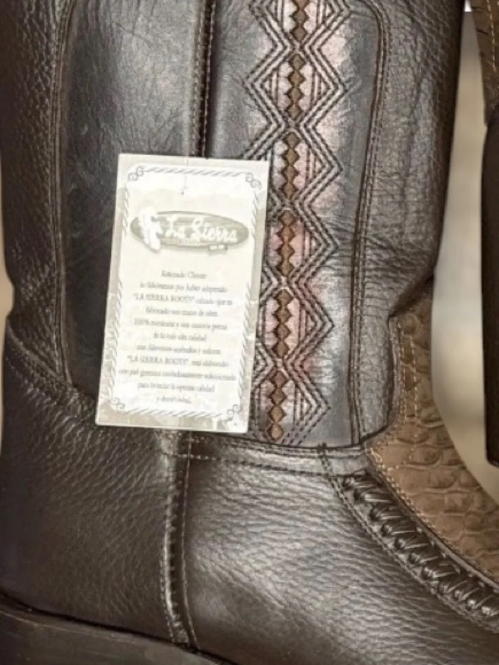 La Sierra Zipper Western Boots Brown 9.5